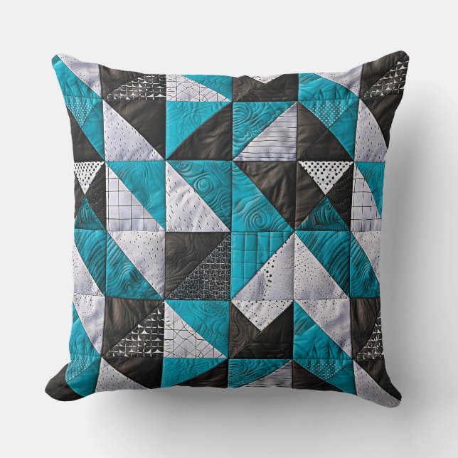 Coussin Paquet azur dans les tons bleu et noir (Recto)