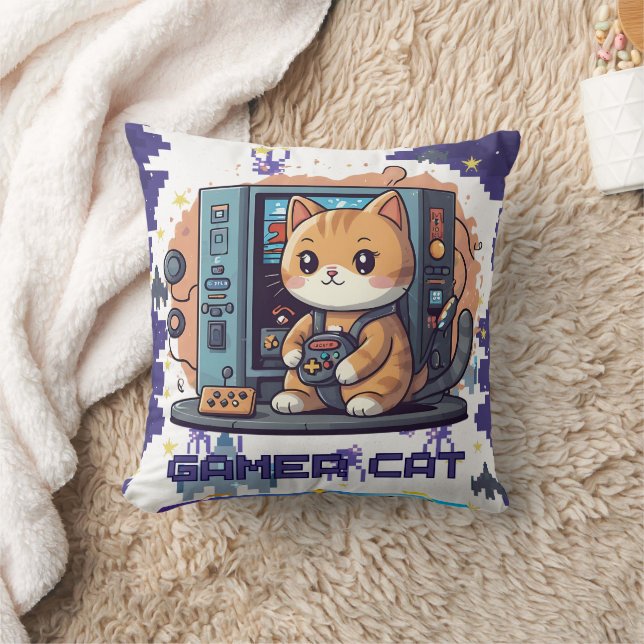 Coussin Paquet bleu chat simple (Couverture)
