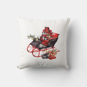 Coussin Paquets Vintages rouges et noirs Noël