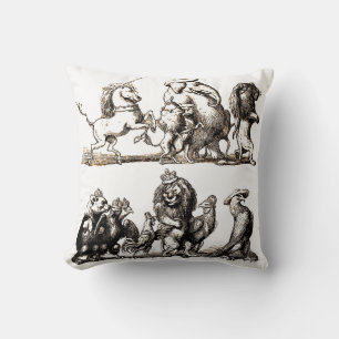 Coussin Parade d'animaux de livre d'images vintage : Art m