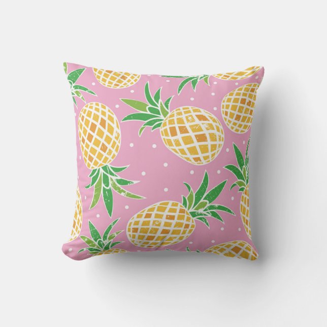Coussin Paradis de l'ananas : Motif tropical (Recto)