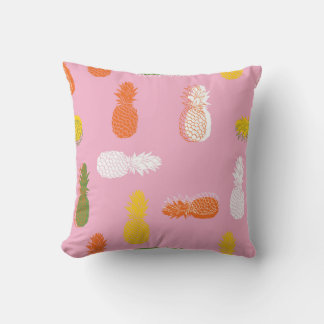 Coussin Paradis de l'ananas sur rose