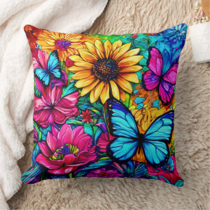 Coussin Paradis papillon florissant