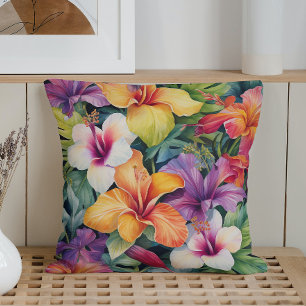 Coussin Paradis Tropical à l'aquarelle