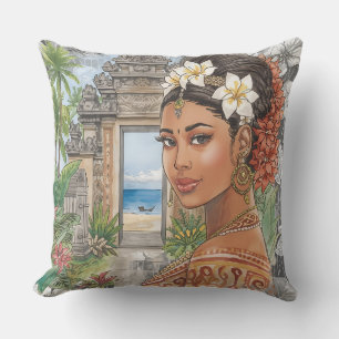 Coussin Paradis Tropical, Beauté Balinaise, Plage Tropical