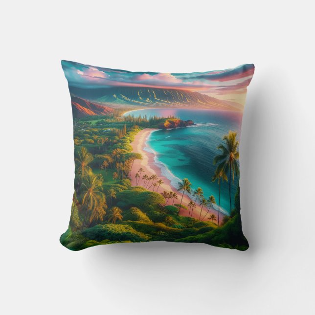 Coussin Paradis tropical de l'île de Maui (Recto)