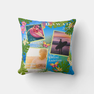 Coussin Paradis tropical voyage mémoire photo mer