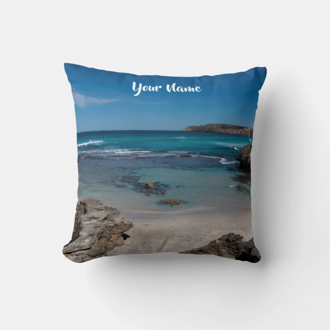 Coussin Paradise Beach Australie Paysage Photo Bleu (Recto)