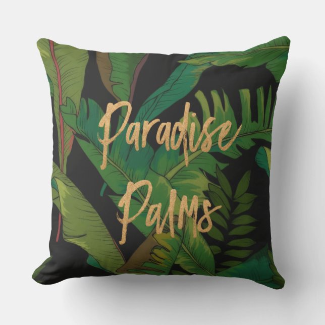 Coussin Paradise Palm Hawaïen Réversible - Multicolore (Recto)