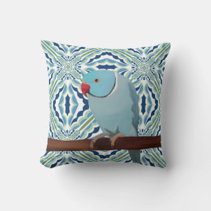 Coussin Parakeet Blue Indian Ringneck