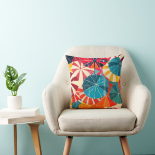 Coussin Parapluie Rétro Art Pop Jour de Pluie