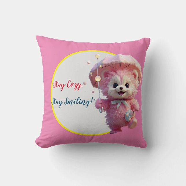 Coussin "Parapluie soleil souriant" (Recto)