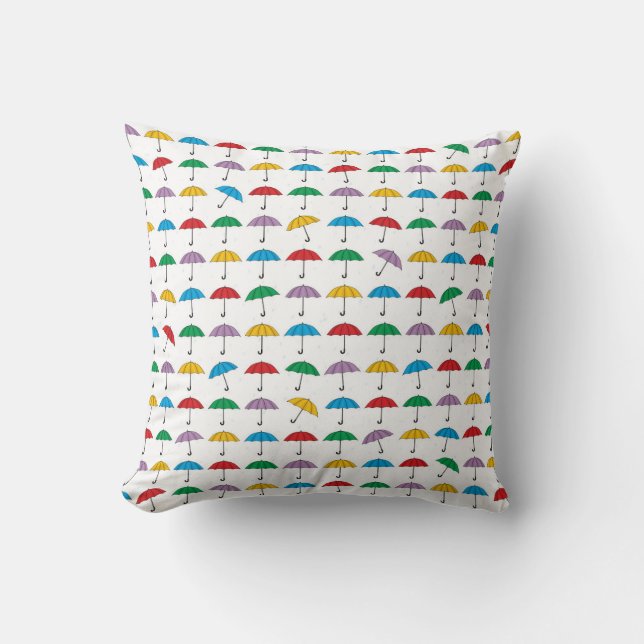 Coussin Parapluies en pluie (Recto)