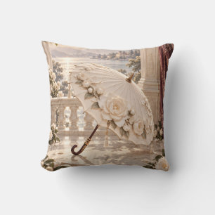 Coussin Parasol Camélia Ivoire Terrasse Élégante au Bord d