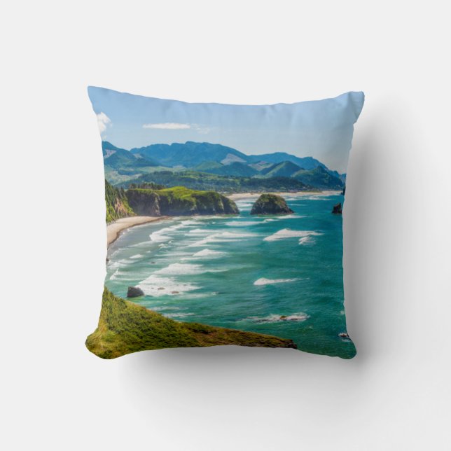 Coussin Parc d'État d'Ecola, Oregon. Panorama de Crescent (Recto)