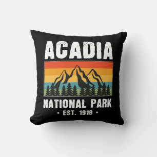 Coussin Parc national Acadia, Maine Retro Vintage