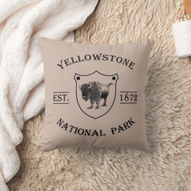 Coussin Parc national de Yellowstone vintage (Couverture)