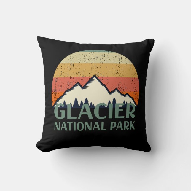 Coussin Parc national du Glacier vintage (Recto)