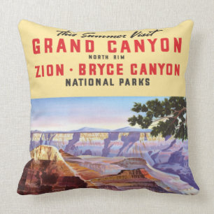 Coussin Parc national du Grand Canyon Vintage et du canyon