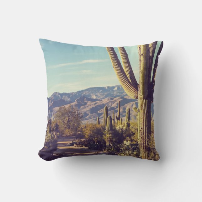 Coussin Parc national du Saguaro, représentation pittoresq (Recto)