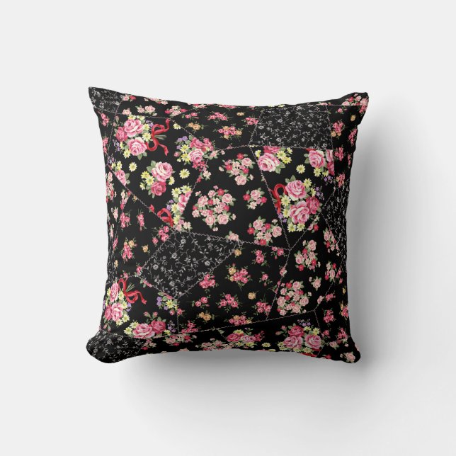 Coussin Parcelle sans couture de joli design floral (Recto)