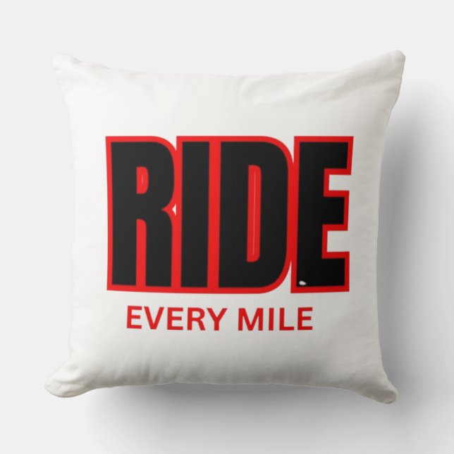 Coussin Parcourez Chaque Mile – Typographie d'Aventure Mot (Recto)