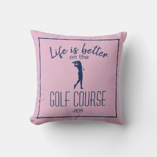 Coussin Parcours de golf Citation de golfeur Monogrammé Ro