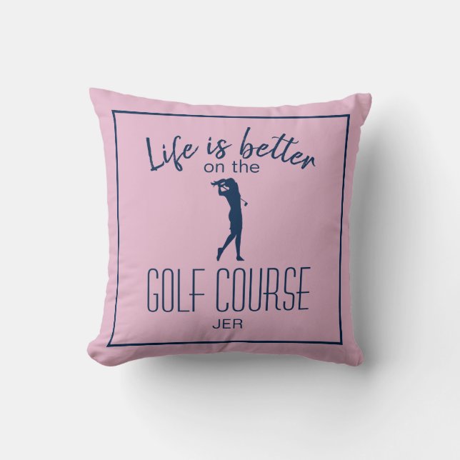 Coussin Parcours de golf Citation de golfeur Monogrammé Ro (Recto)