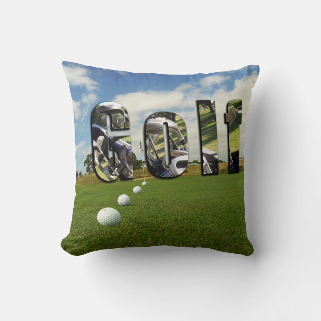 Coussin Parcours de golf et logo, (Recto)