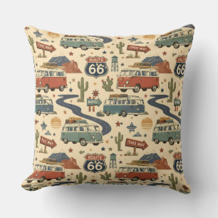Coussin Parcours de l'Amérique sur la route 66 Sud-Ouest