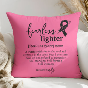 Coussin Parcours de survivante du cancer du sein Rose