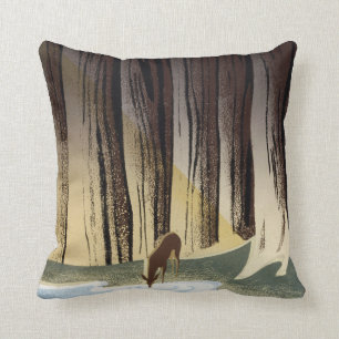 Coussin Parcs nationaux de WPA de cerfs communs sauvages