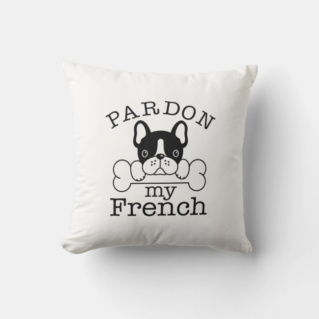 Coussin Pardon de mon français (Recto)
