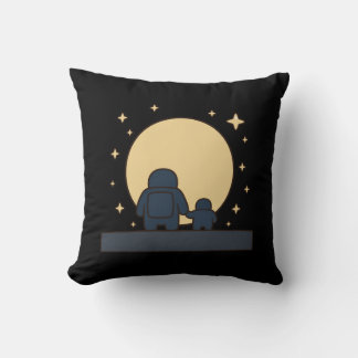 Coussin Parent Enfant Astronaute Se Tenant la Main Pleine