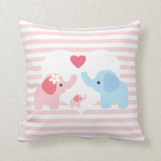 Coussin Parents et bébé personnalisés d'éléphant