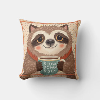 Coussin Paresseux de dessin animé mignon avec des yeux end