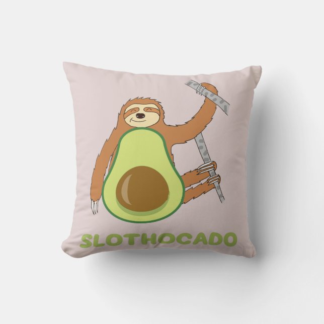 Coussin Paresseux drôle Avocat Slothocado (Recto)