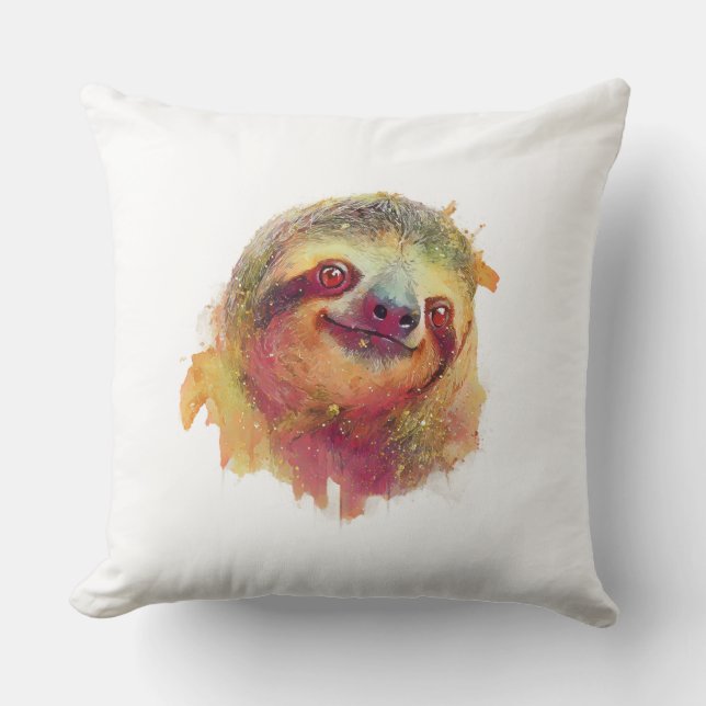 Coussin Paresseux heureux (Recto)