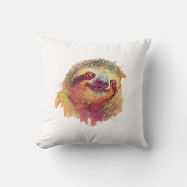 Coussin Paresseux heureux (Recto)