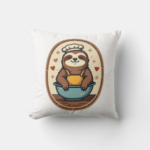 Coussin Paresseux Vintage Boulanger Mignon Rétro Art de Bo