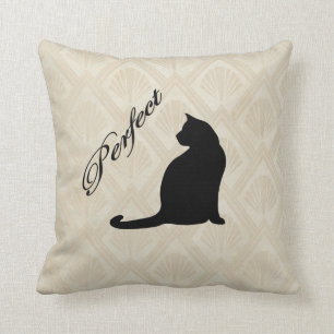 Coussin Parfait Cute Chat Noir Neutre Arrière - plan Couss