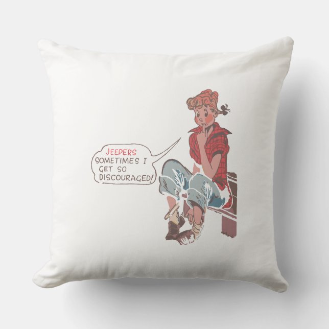 Coussin Parfois, je suis si découragé. (Recto)