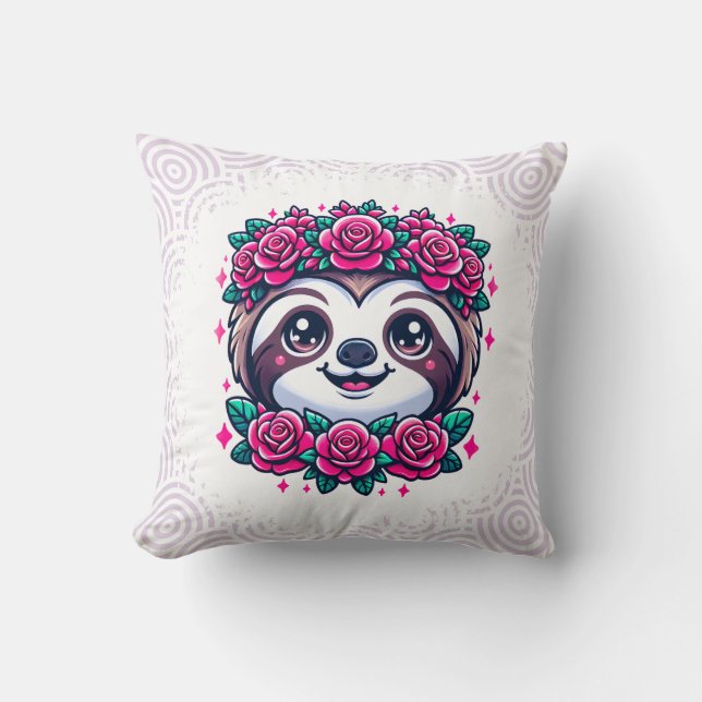 Coussin Parfum adorable avec couronne fleurie (Recto)