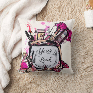 Coussin Parfum, rouge à lèvres et une chaussure à talons h