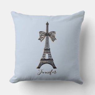 Coussin Paris amoureux Tour Eiffel féminin nom personnali