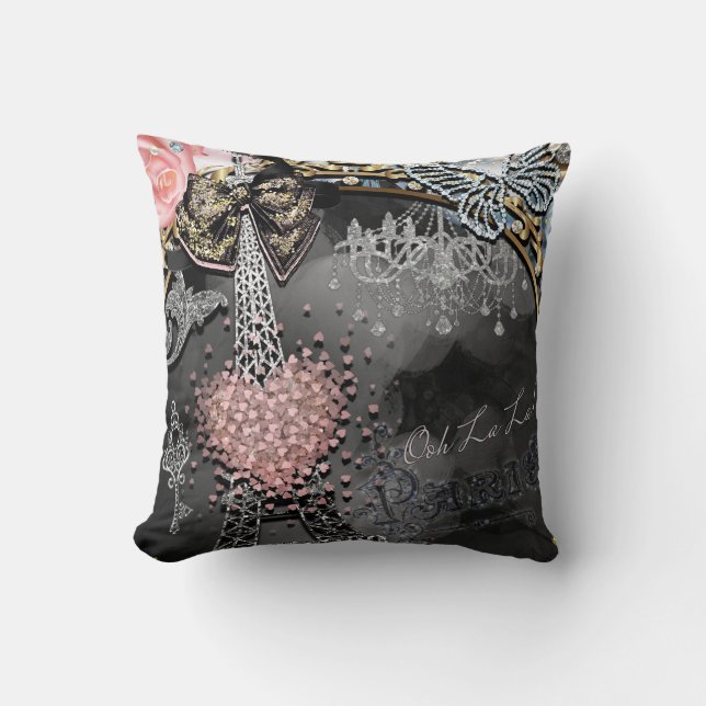 Coussin Paris Bling Glamour Étincelle France Féminin Tenda (Recto)
