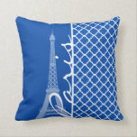 Coussin Paris ; Cobalt Blue Quatrefoil<br><div class="desc">Vous aimerez cet élégant design motif Eiffel Tower Cobalt Blue Quatrefoil ! Nous vous invitation à notre boutique, Fête des mariées Shop, pour voir ce motif cool sur beaucoup plus de grands produits personnalisables, y compris les cadeaux de mariée mignonette, Timbres pour mariage modernes, et les invitations tendance Paris, France...</div>