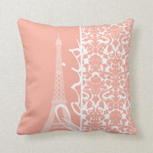 Coussin Paris ; Deep Peach Damask