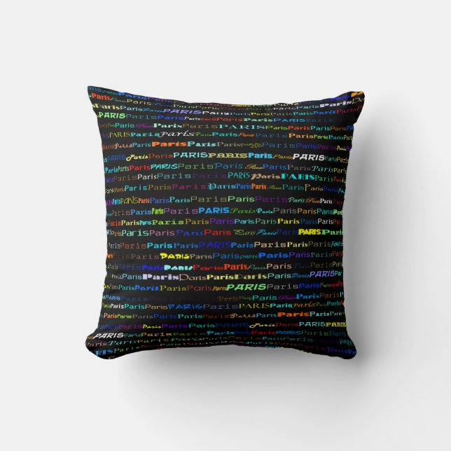 Coussin Paris Design de texte I Jeu d'oreiller (Recto)
