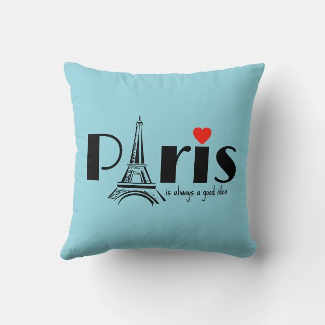 Coussin Paris Eiffel Tower Design  (Verso)